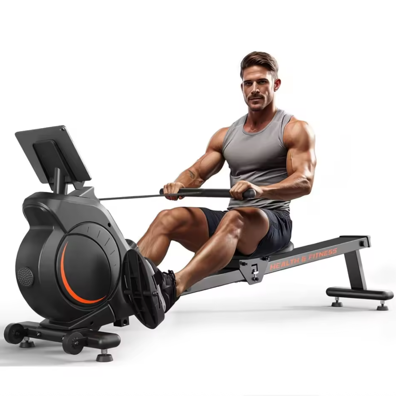 Rameur magnétique pour salle de sport à domicile, pliable et silencieux à 16 niveaux avec écran LCD
